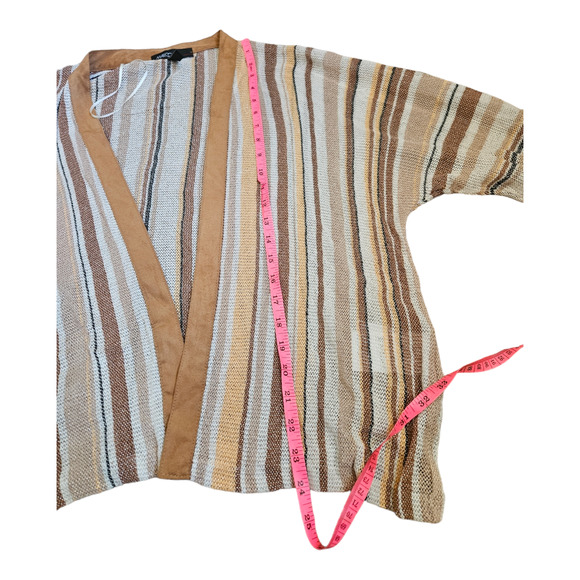 Marc Cain Size N1/ US Size 4 Short Sleeve Striped Open Cardigan - Picture 8 of 9